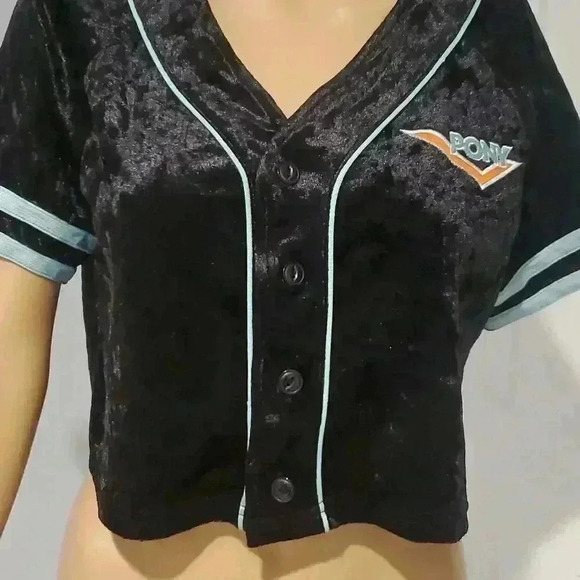 Pony velvet cropped baseball jersey - Picture 4 of 7